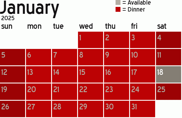 Missionary Dinner Calendar
