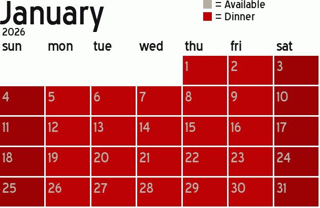 Missionary Dinner Calendar