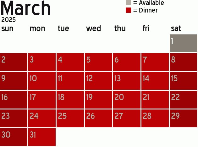 Missionary Dinner Calendar
