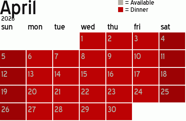 Missionary Dinner Calendar