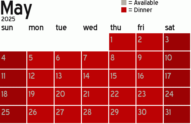 Missionary Dinner Calendar