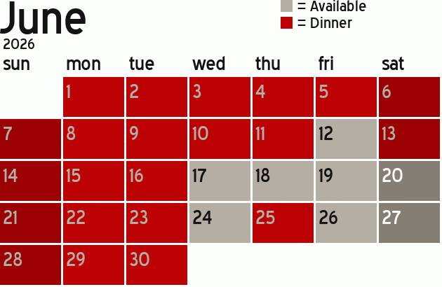 Missionary Dinner Calendar