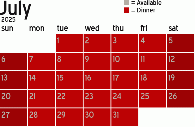 Missionary Dinner Calendar