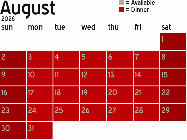 Missionary Dinner Calendar