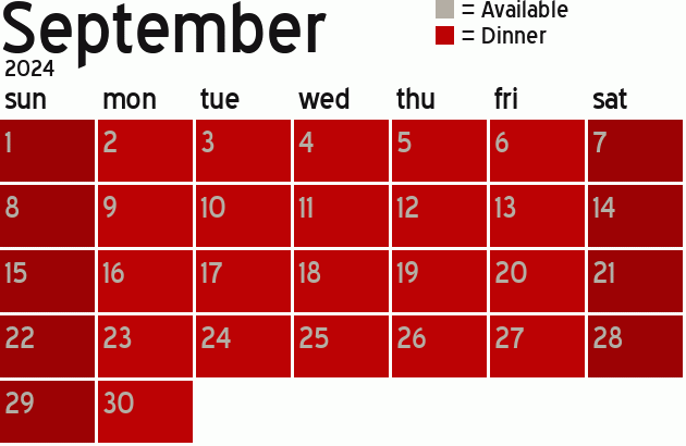 Missionary Dinner Calendar