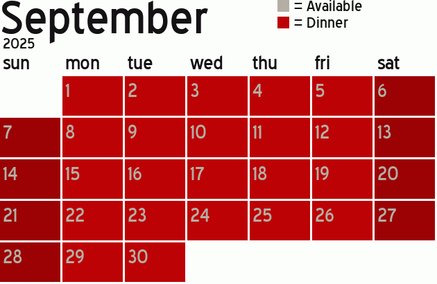Missionary Dinner Calendar