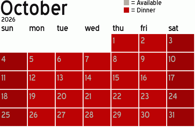 Missionary Dinner Calendar
