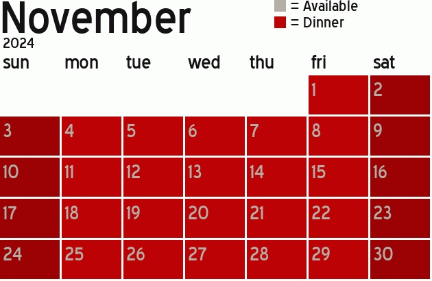 Missionary Dinner Calendar