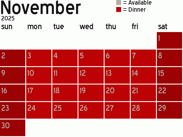 Missionary Dinner Calendar