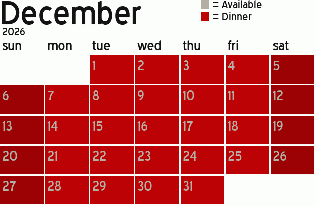 Missionary Dinner Calendar